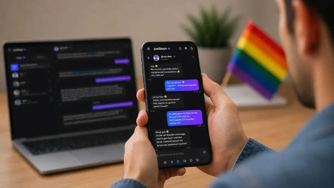 Erste Nachricht im Queer Chat, die ankommt - Coverbild